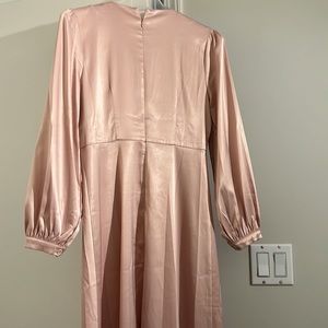NWT Pink Satin Maxi Dress